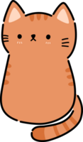 arancia soriano gatto cartone animato scarabocchio piatto design etichetta decorazione elemento png