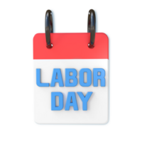 3D Rendering Calendar With Labor Day png