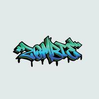 zombie word text street art graffiti tagging vector