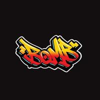 bomb word text street art graffiti tagging vector