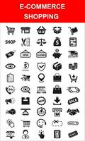 Set simple E-Commerce shopping related icons. With an outline style. Contains stores, flash sales, ATMs and others. With the purpose of ui, web, application or software and many others vector