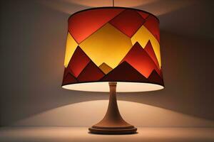 decorative table lamp on solid color background. ai generative photo