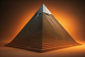 Creative and colorful pyramid on a solid color background. ai generative photo