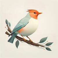 vector illustration of a bird. Vector illustration in cartoon style. ai generative photo