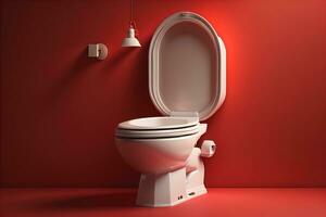 toilet bowl in modern bathroom. ai generative photo