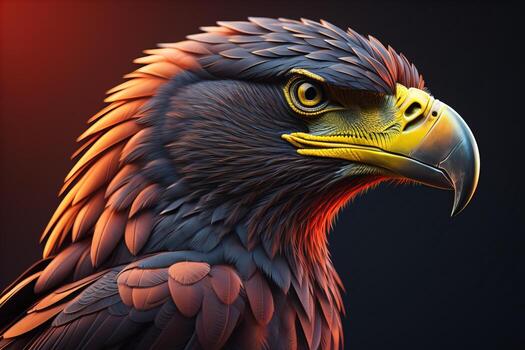 eagle on a dark background. ai generative photo