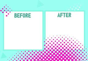 Background template before and after halfton design. Template for graphic design. Vector illustration.