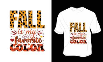 Listo a impresión para vestir, póster, y ilustración. moderno, simple, letras. otoño es mi favorito color, retro, caer, otoño, sublimación camiseta diseño. vector