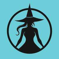 Darkened Witch Silhouette Countenance vector