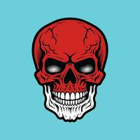 Terrifying Halloween Skull Vector Illustration