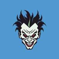 Unsettling Clown Head Mascot Portrait vector