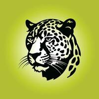 Jaguar Head Graphic on Green Background vector