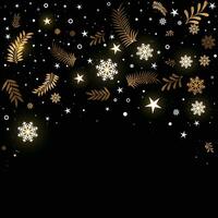 alegre Navidad y contento nuevo año con copo de nieve plantilla modelo horizontal. oscuro copo de nieve papel cortar antecedentes con sombra decoración. moderno sencillo textura creativo diseño. vector ilustración
