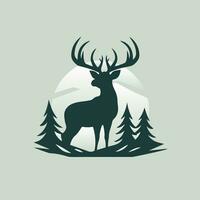 Modern and sleek logo design of a deer vector illustration with isolated background