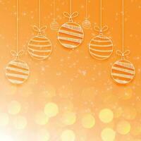 Festive Christmas banner. Advertising horizontal banner. Christmas balls motion blur effect. New Year template for web site, store promotion, social media. vector