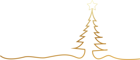 d'oro brillante Natale albero illustrazione png