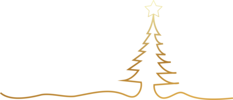 Golden shiny christmas tree illustration png