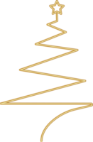 Golden shiny christmas tree illustration png