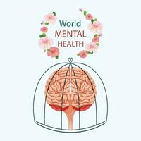 Free vector poster design for world mental health day