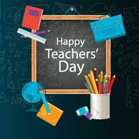 Free vector world teachers day concept with realistic background