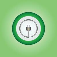 3d electric power charge charging energy on off push icon. Lightning symbol for website, mobile app, UI UX. vector