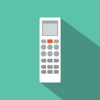 TV remote control device isolated on green background Television technology channel surfing equipment with icon buttons Technology Telecommunication Keyboard. Vector. vector