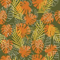 Seamlesss pattern tropical leaf. Monstera leaves seamless pattern vector