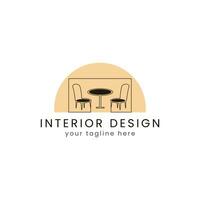 Furniture minimalist logo design template. vector
