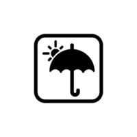 Black umbrella and sun icon illustration isolated on white background vector