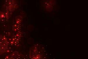 Vector hi tech hexagons abstract technology red background