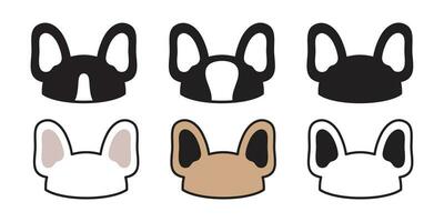 dog vector french bulldog icon head puppy logo hat cap cartoon character illustration