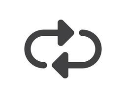 Repeat symbol icon, simple return outline or refresh icons set isolated flat design vector illustration.