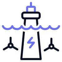 Tidal Power Icon vector