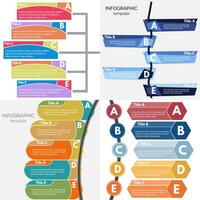 Set of four elements of infographic design. Step by step infographic design template. Vector illustration