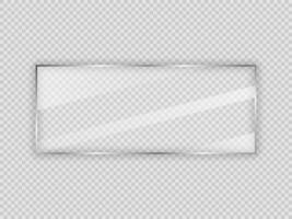Glass plate in rectangle frame vector