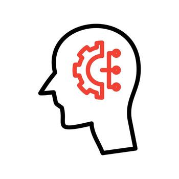cerebro proceso símbolo, cerebro proceso icono,mente administración icono diseño, logo, aislar en blanco antecedentes vector