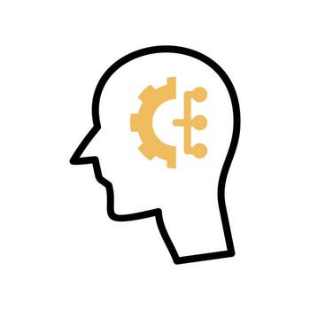 Brain Process Symbol, Brain Process icon,mind management icon design, logo, isolate on white background vector