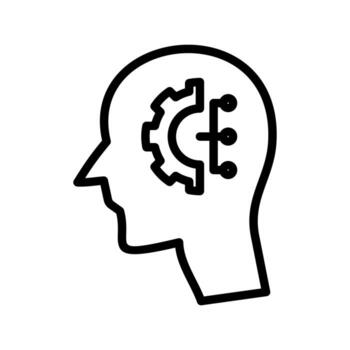 cerebro proceso símbolo, cerebro proceso icono,mente administración icono diseño, logo, aislar en blanco antecedentes vector