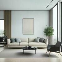 interior of modern minimal luxury living room apartment, generative AI photo