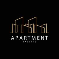 Apartment Building Logo, Modern Design Style Line Vector Symbol Illustration Template