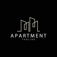 Apartment Building Logo, Modern Design Style Line Vector Symbol Illustration Template