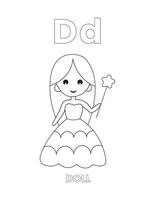 Alphabet coloring pages for kids vector