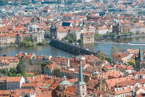 beautiful view of the city Prague photo