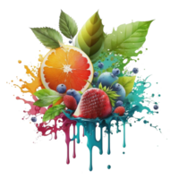 vrij downloaden water kleur fruit PNG realistisch foto, ai generatief
