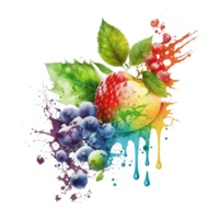 vrij downloaden water kleur fruit PNG realistisch foto, ai generatief