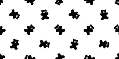 Bear seamless pattern teddy polar bear vector doll cartoon scarf isolated repeat wallpaper tile background doodle illustration