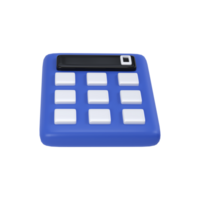 3d calculator icon school office isolated transparent png. Object on math, finance, accounting and economy. Modern web symbol png