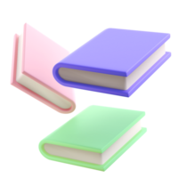 3D Stack of Closed Book falling down in air Icon. isolated transparent png. Render Educational Literature. Reading Education back to school concept png