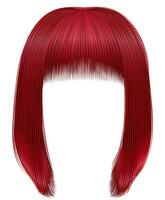 trendy hairs Red colors . kare fringe . beauty fashion vector