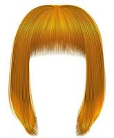 trendy hairs bright yellow colors . kare fringe . beauty fashion vector